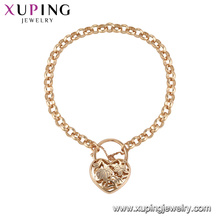 71862 Xuping simple style fancy love heart shaped bracelet gold jewelry